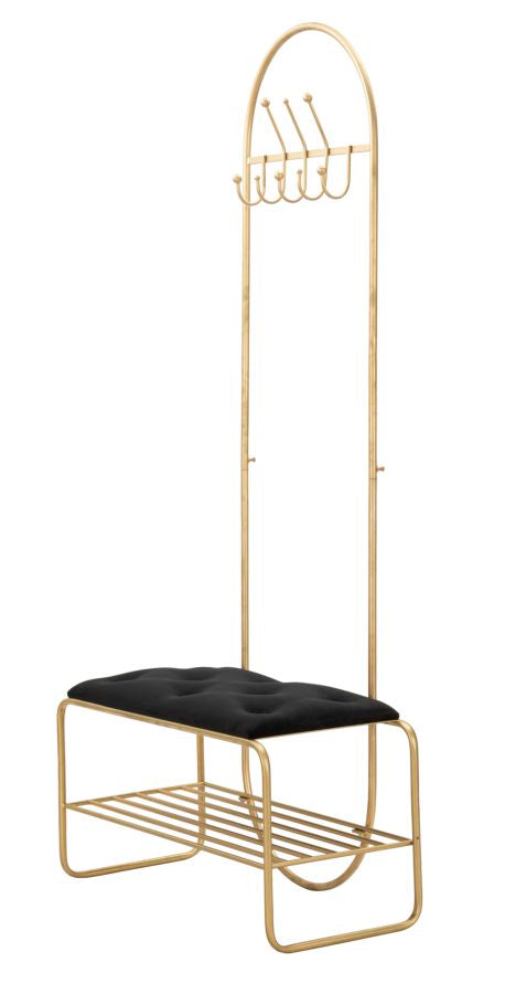 Mauro Ferretti Glam Zwarte stoffen hangerbank met gouden structuur