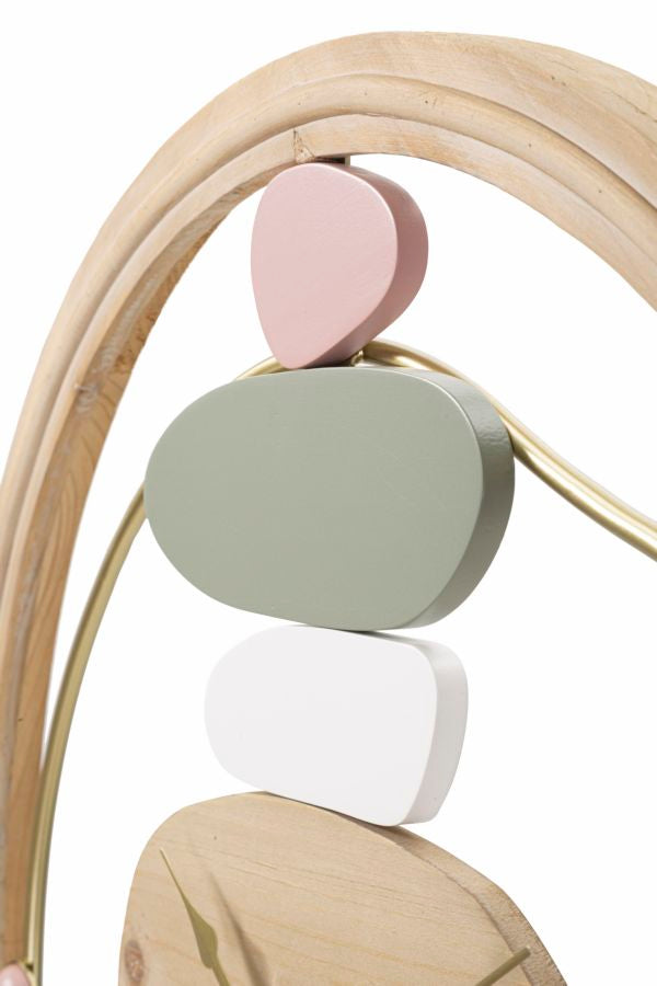 Mauro Ferretti Colorful Ronde wandklok in hout en bruin metaal