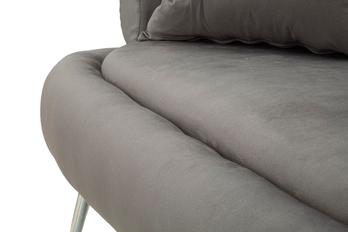 Mauro Ferretti Silvery Sofa 2 plaatsen in metaal en fluweel