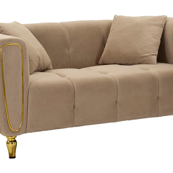 Mauro Ferretti Alma Sofa 2 plaatsen in metaal en fluwelen tortora