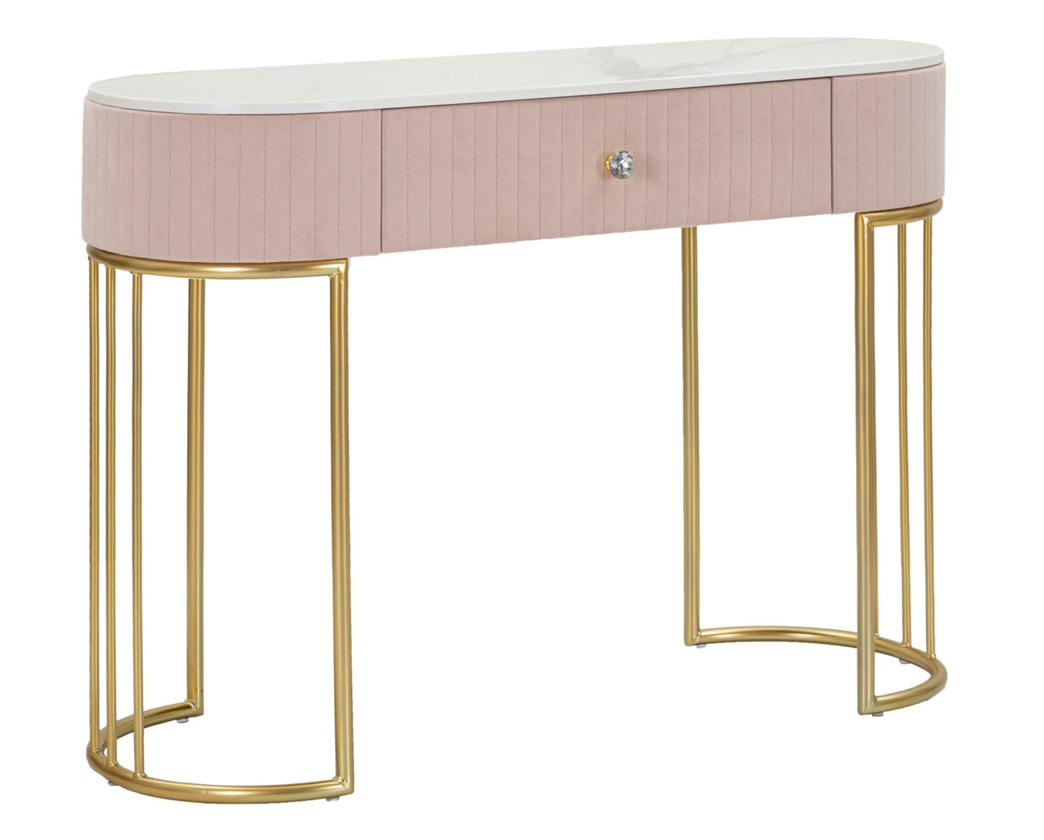 Mauro Ferretti Montpellier Console in metalen stof hout goud wit roze