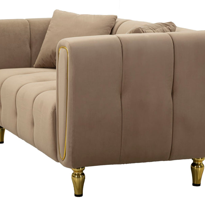 Mauro Ferretti Alma Sofa 2 plaatsen in metaal en fluwelen tortora