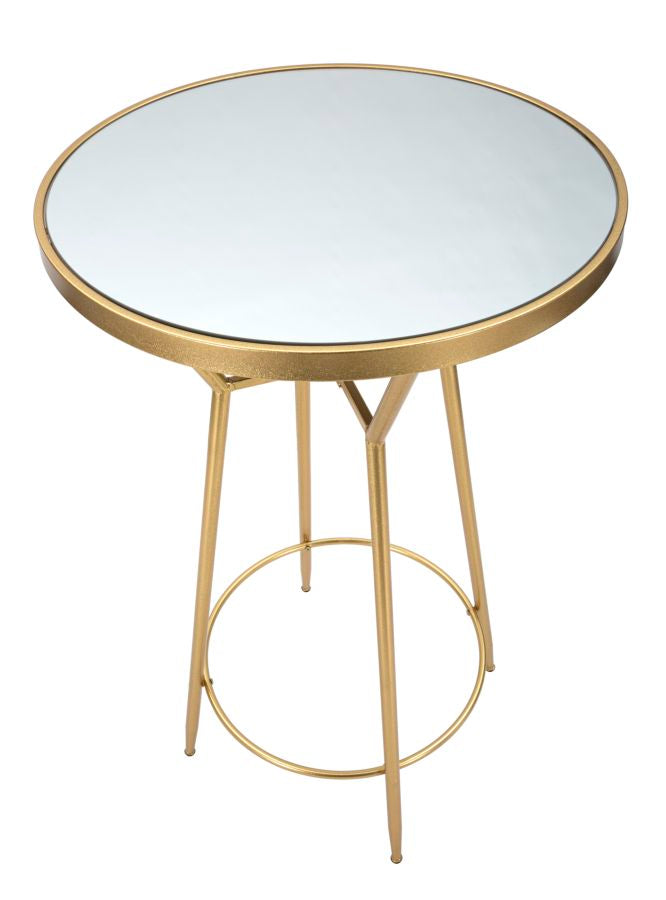 Mauro Ferretti Circle tafel in goud metaal met spiegel