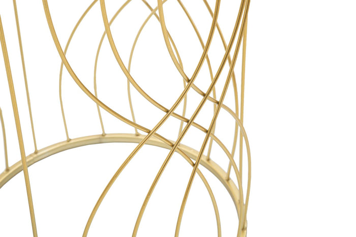 Mauro Ferretti Ligne Set van 2 tafels in metalen en gouden spiegel