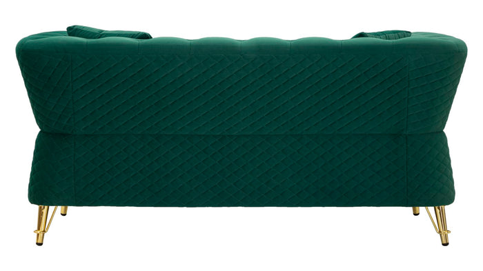 Mauro Ferretti Emy Bank in metaal en groen fluweel met kussens