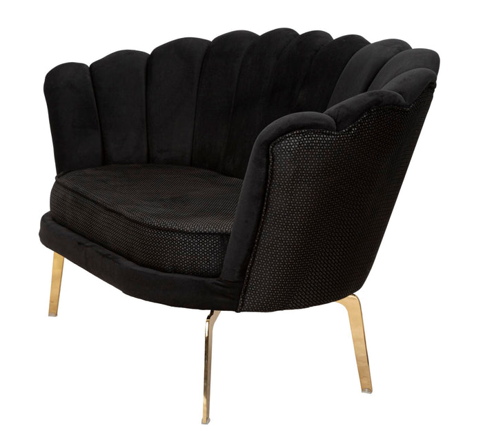 Mauro Ferretti Vienna Sofa van zwarte stof met gouden poten