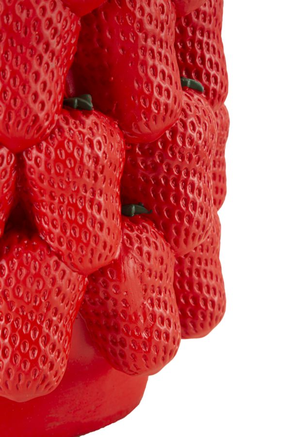 Mauro Ferretti Strawberry Vaas in rode hars bestaande uit aardbeien