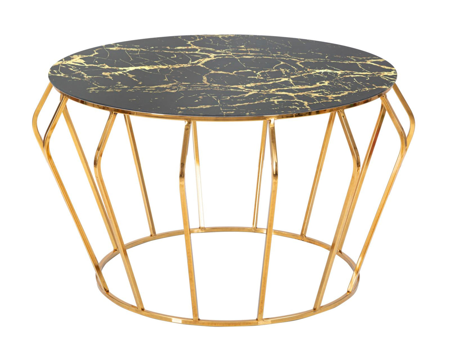 Mauro Ferretti Histor Salontafel in goud metaal met rond blad