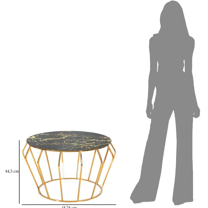 Mauro Ferretti Histor Salontafel in goud metaal met rond blad