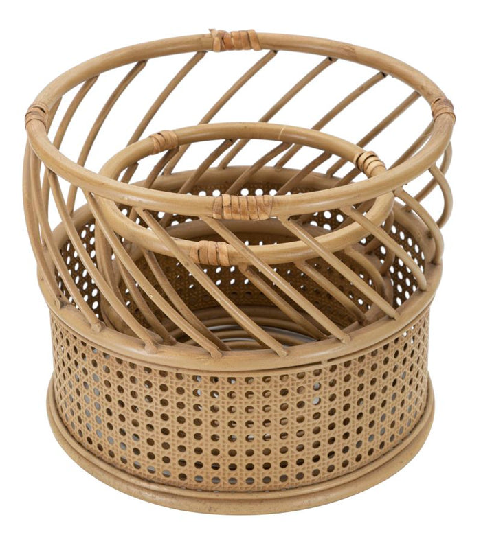 Mauro Ferretti Panama Set van 2 ronde vaashouders in bruin metaal