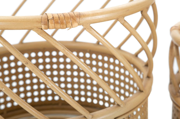 Mauro Ferretti Panama Set van 2 ronde vaashouders in bruin metaal