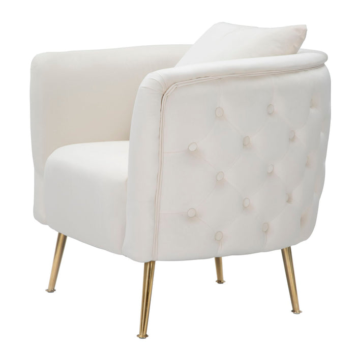 Mauro Ferretti Bucarest Fauteuil in beige stof met gouden poten