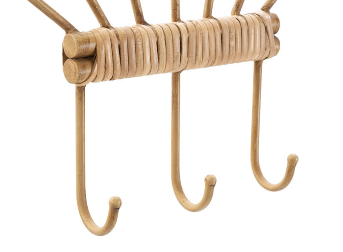 Mauro Ferretti Panama Wandkapstok met 3 haken in bruin metaal