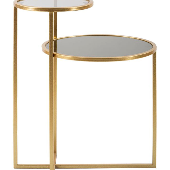 Mauro Ferretti Levels Tafel met 2 metalen toppen en goudglas