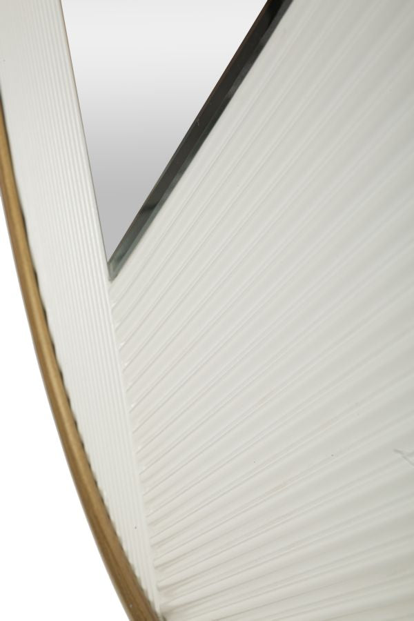 Mauro Ferretti Tolosa Ronde wandspiegel in wit hout