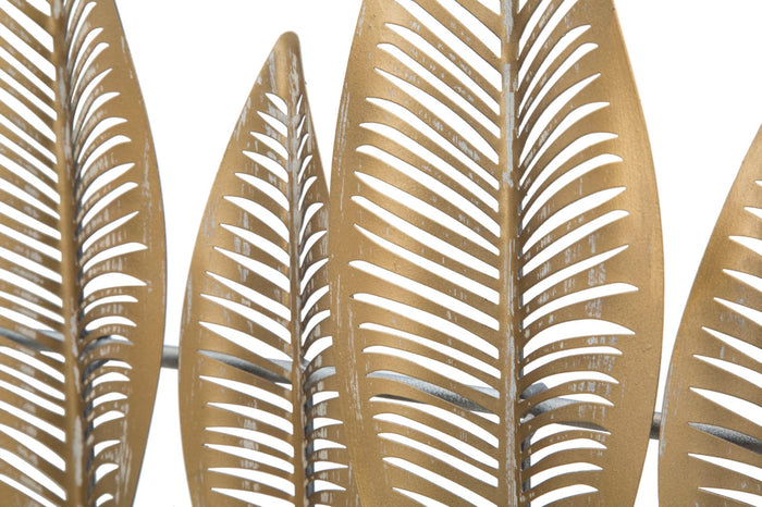 Mauro Ferretti  Wandkapstok in gouden metalen bladeren 7 haken