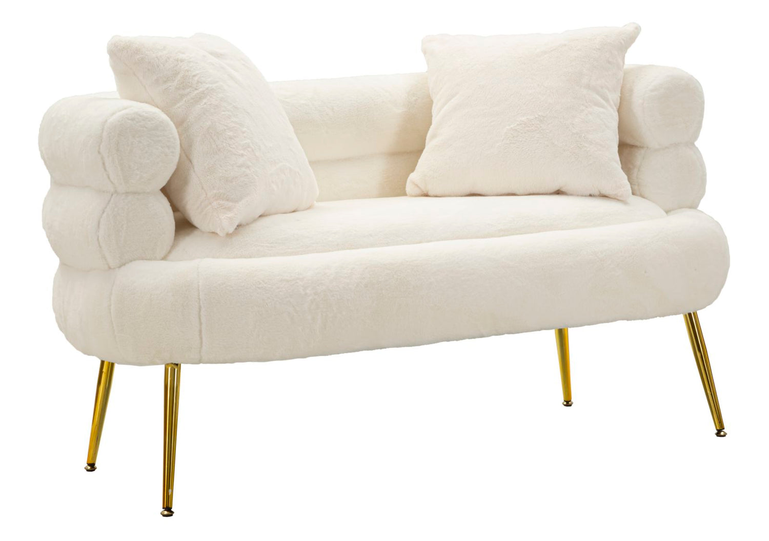 Mauro Ferretti Soffy Sofa 2 stoelen in metaal en witte stof