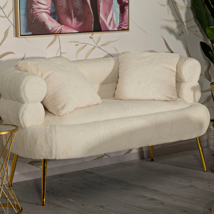 Mauro Ferretti Soffy Sofa 2 stoelen in metaal en witte stof