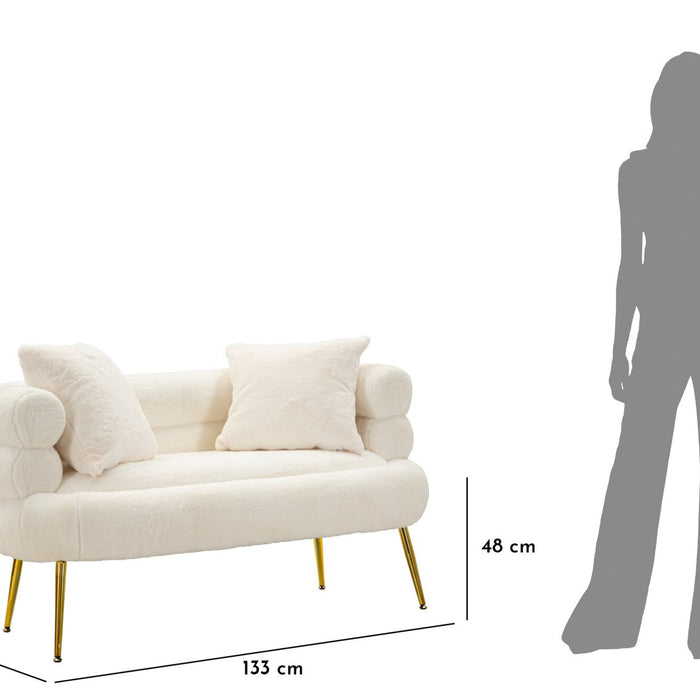 Mauro Ferretti Soffy Sofa 2 stoelen in metaal en witte stof