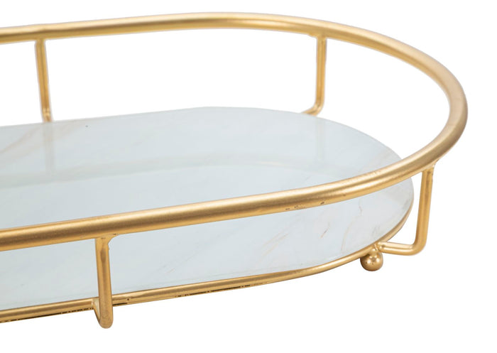 Mauro Ferretti 2 Levels Goudmetalen opbergruimte met 2 legborden