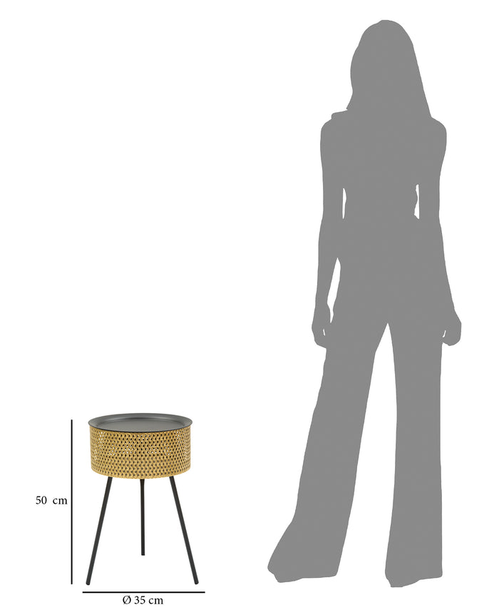 Mauro Ferretti Glovy Metalen tafel in goud en zwart