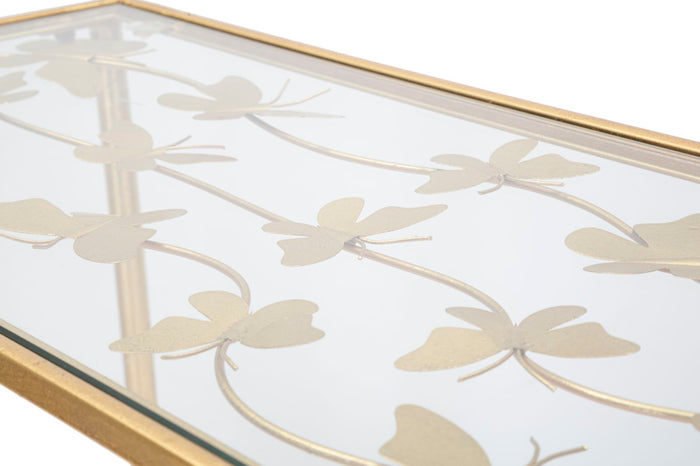 Mauro Ferretti Butterflies Console in goud metaal met vlinders