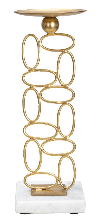 Mauro Ferretti Bubbles Kandelaar in goud metaal met marmeren voet