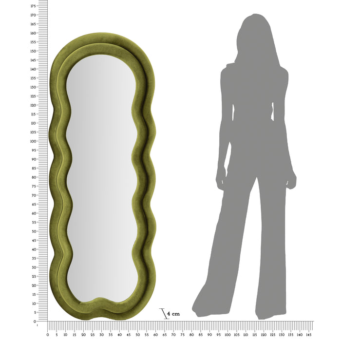 Mauro Ferretti Miki Wandspiegel in grijs fluweel