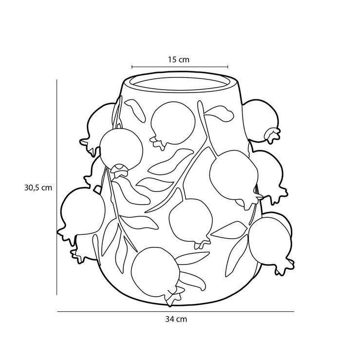 Mica Decorations Melika Vaas - H30,5 x Ø34 cm - Keramiek - Roze