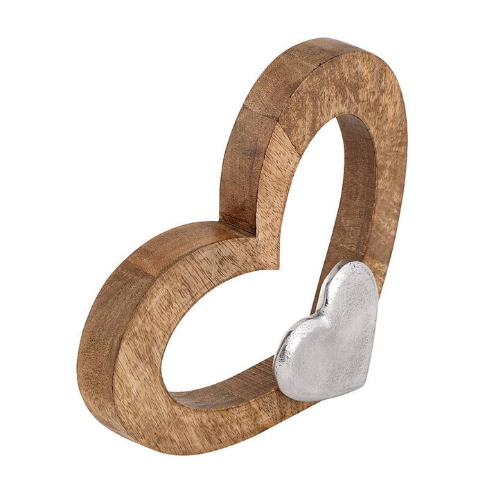 SVJ Decoratieve Hartjes - 3x27x21 cm - Mango Hout - Naturel
