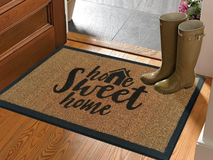 SVJ Deurmat 'Home Sweet Home' - 60x40 cm - Kokos - Bruin