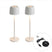 QAZQA Set van 2 tafellampen mushroom off white incl. laadstation -