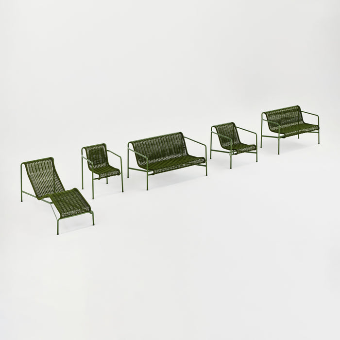 HAY Palissade Cord Lounge Chair Low - Olijfgroen