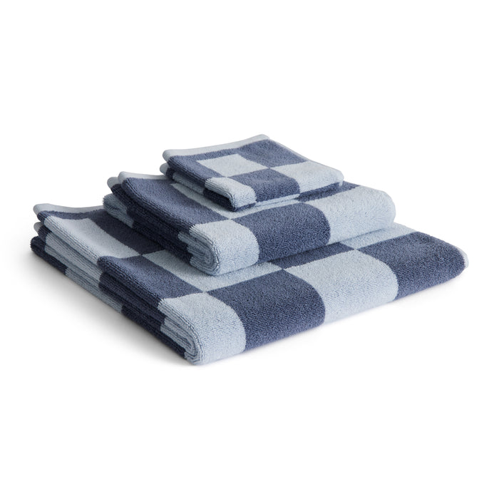 HAY Check Handdoek - Staal Blauw