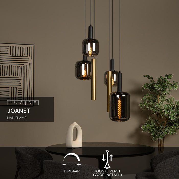 Lucide JOANET Tube Hanglamp - Messing