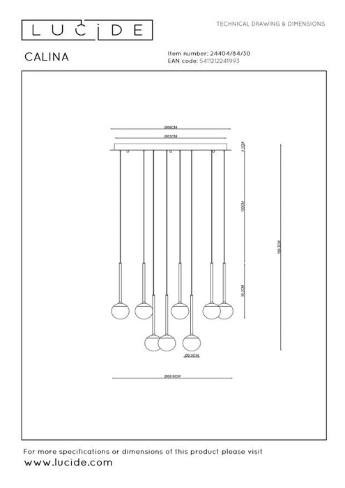 Lucide Premium CALINA Hanglamp - Zwart