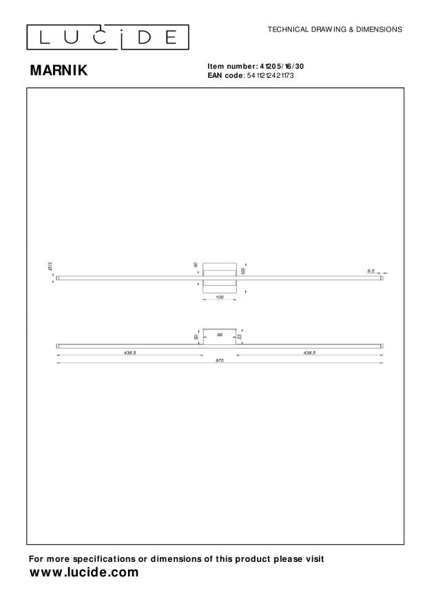 Lucide Premium MARNIK Wandlamp - Zwart
