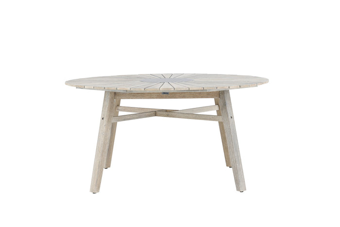 Fjôrd - Eettafel Wit Ø150cm - Acaciahout- Rives