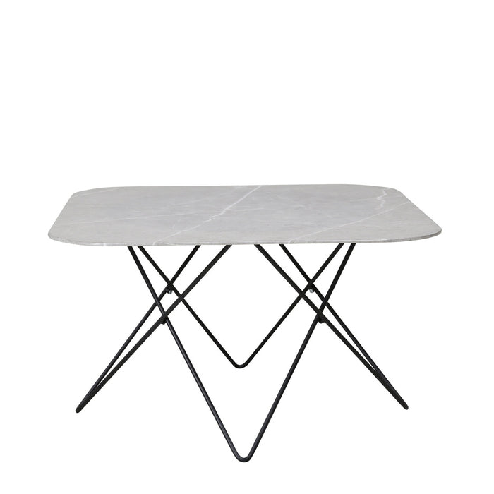 Fjôrd - Salontafel Grijs Marmerlook 80cm - Glas - Tristar
