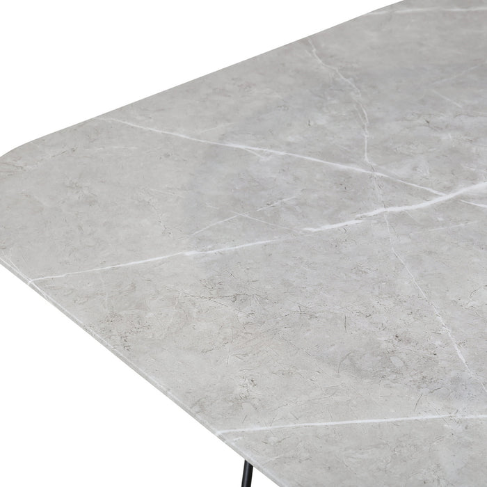 Fjôrd - Salontafel Grijs Marmerlook 80cm - Glas - Tristar