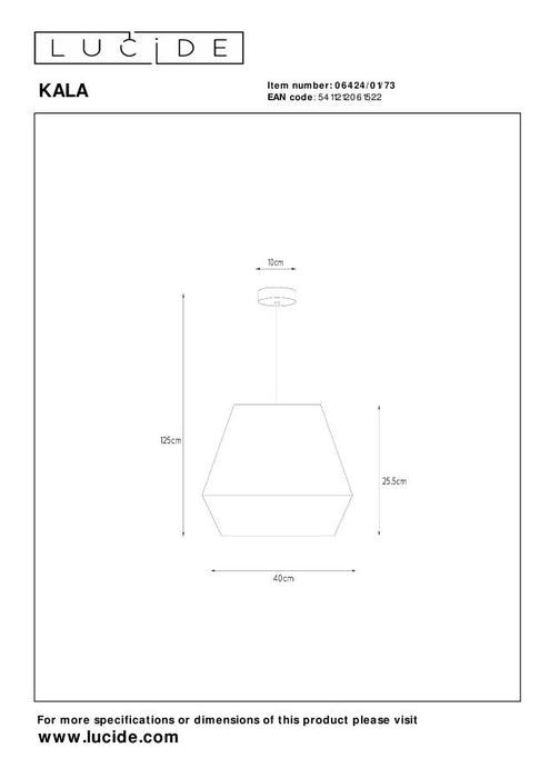Lucide KALA Hanglamp - Taupe