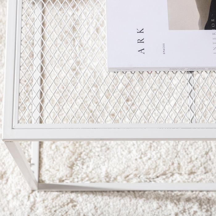 Fjôrd - Salontafel Wit 80cm - Staal - Netz