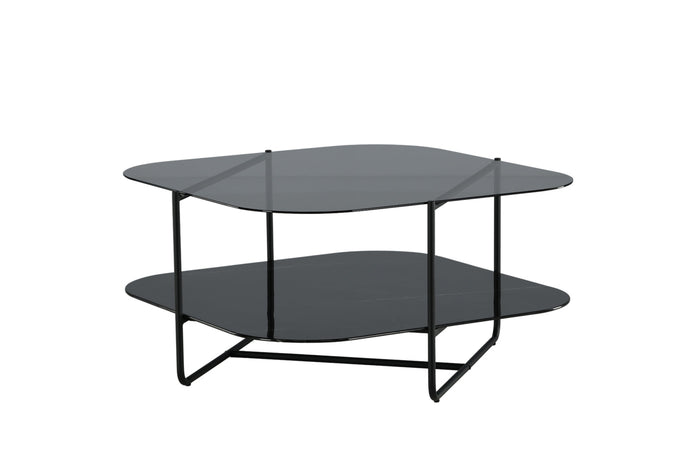 Fjôrd - Salontafel Zwart 85cm - Glas - Un-line