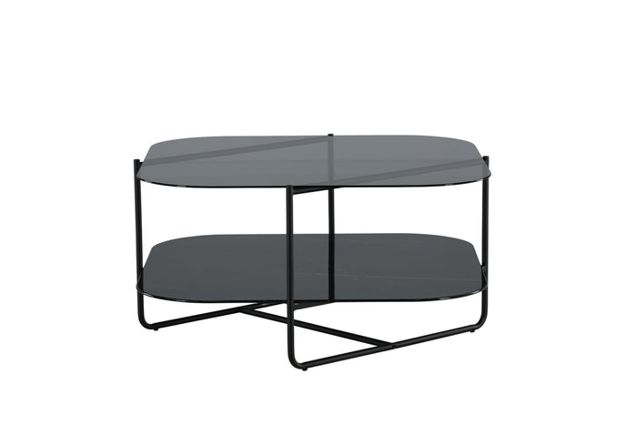 Fjôrd - Salontafel Zwart 85cm - Glas - Un-line