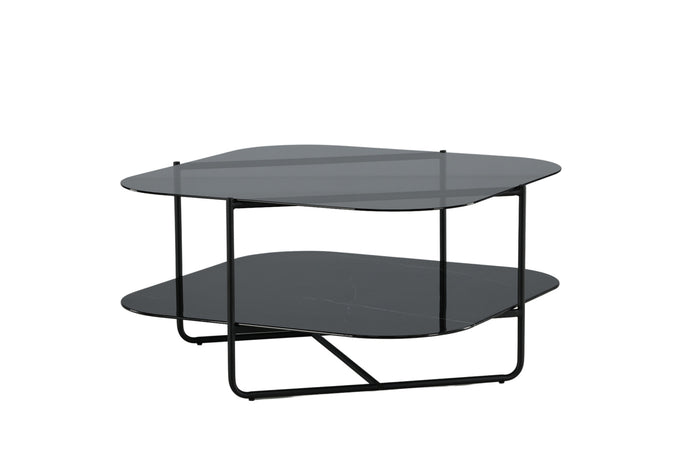 Fjôrd - Salontafel Zwart 85cm - Glas - Un-line