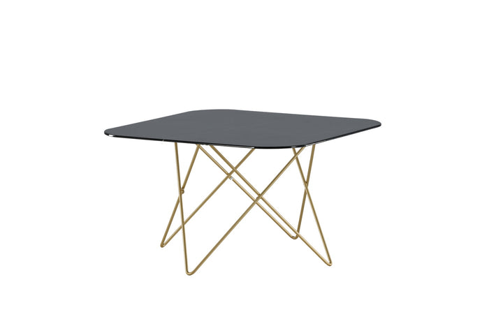 Fjôrd - Salontafel Goud Marmerlook 80cm - Glas - Tristar