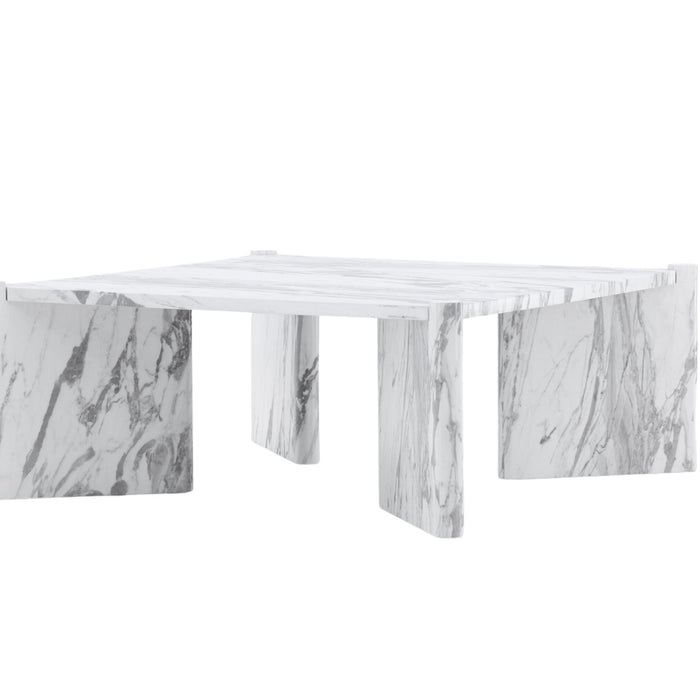 Fjôrd - Salontafel Wit Marmerlook 100cm - MDF - Rogaland