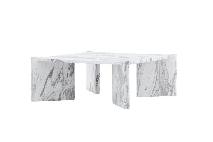 Fjôrd - Salontafel Wit Marmerlook 100cm - MDF - Rogaland