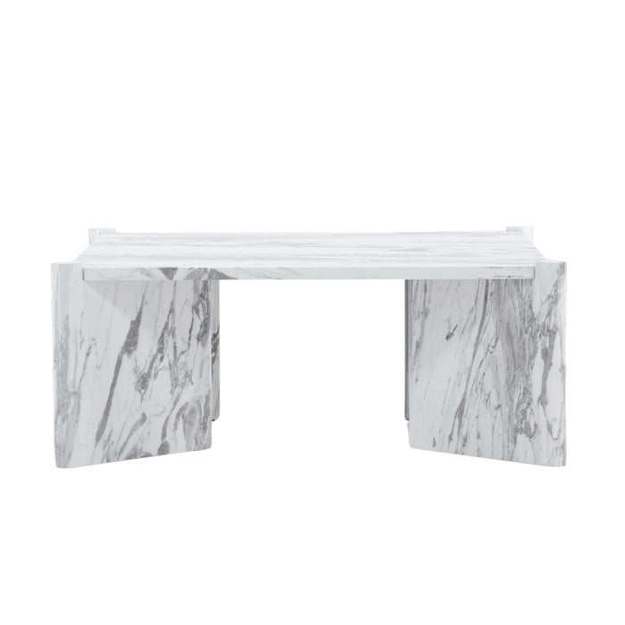 Fjôrd - Salontafel Wit Marmerlook 100cm - MDF - Rogaland