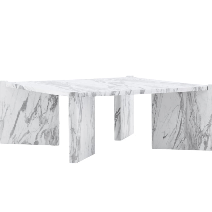 Fjôrd - Salontafel Wit Marmerlook 100cm - MDF - Rogaland